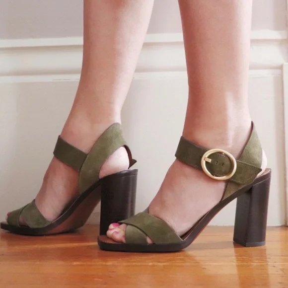 Franco Sarto Willis Green Suede Sandals - Picture 7 of 11